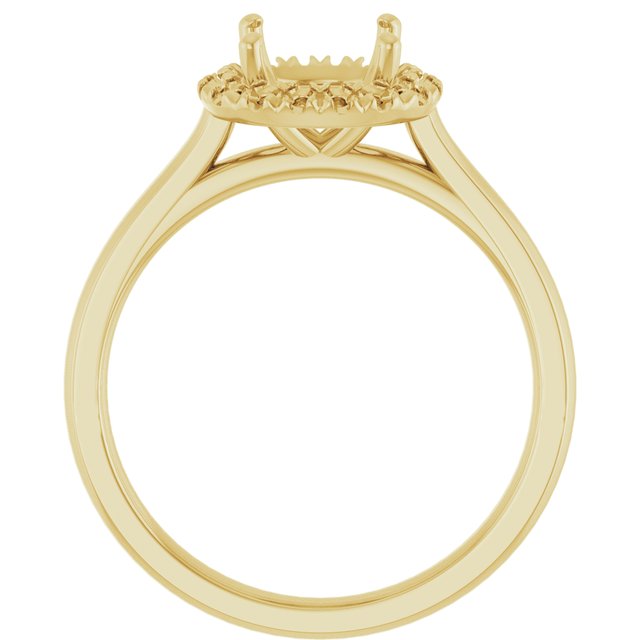 14K White Or Yellow Gold Round 7.4 Mm Polished 1/8 Ctw Lab-Grown Diamond Semi-Set Engagement Ring, Size 7