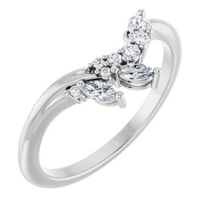 14K White Gold Lab-Grown Diamond Round 2.2 Mm Lab-Grown Diamond Polished 1/5 Ctw Lab-Grown Diamond Contour Band Size 7