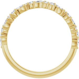 14K Yellow Gold Lab-Grown Diamond Marquise 3 X 1.5 Mm Lab-Grown Diamond Polished 3/8 Ctw Lab-Grown Diamond Anniversary Band Size 7