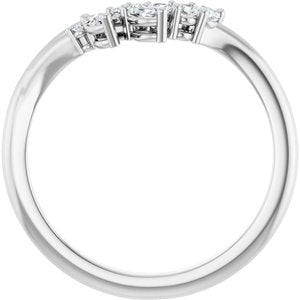 14K White Gold Lab-Grown Diamond Round 2.2 Mm Lab-Grown Diamond Polished 1/5 Ctw Lab-Grown Diamond Contour Band Size 7