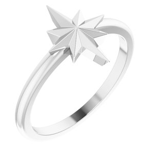 Sterling Silver Polished Star Ring Size 7