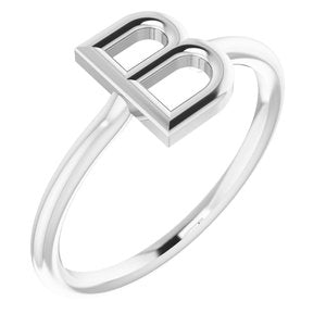 Sterling Silver Initial B Ring Size 7