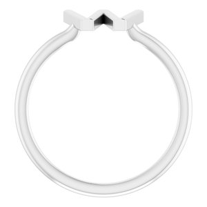 14K White Gold Initial W Ring Size 7