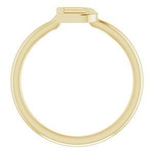 14K Yellow Gold Initial B Ring Size 7