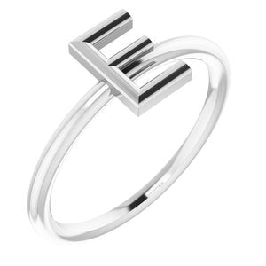 Sterling Silver Initial E Ring Size 7