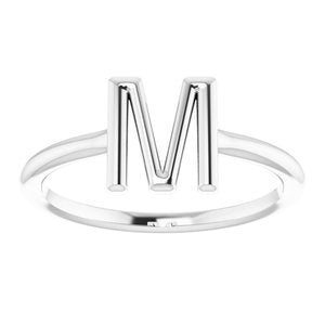 Sterling Silver Initial M Ring Size 7