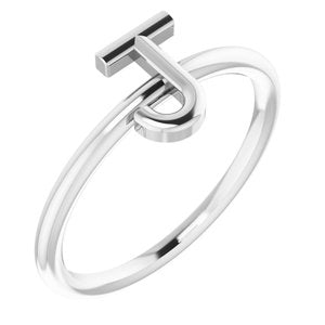 Sterling Silver Initial J Ring Size 7