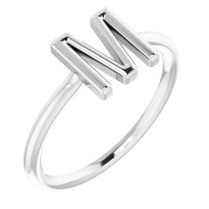 Sterling Silver Initial M Ring Size 7