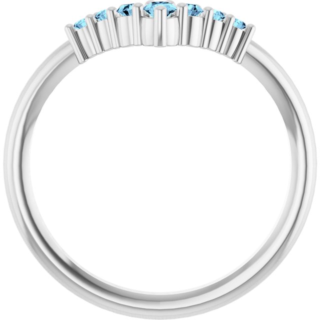 14K White Or Rose Gold Or Sterling Silver Round 2.25 Mm Polished Natural Diamond Graduated V Ring