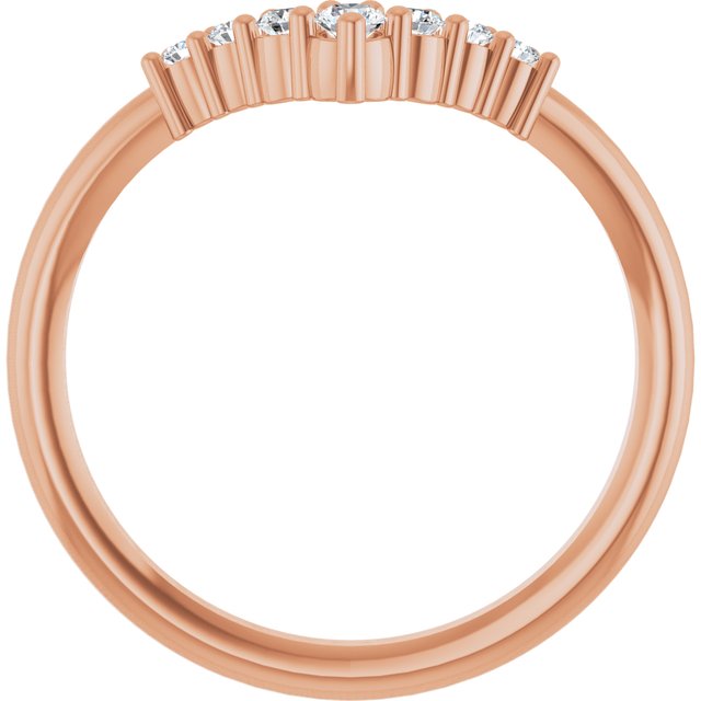 14K White Or Rose Gold Or Sterling Silver Round 2.25 Mm Polished Natural Diamond Graduated V Ring