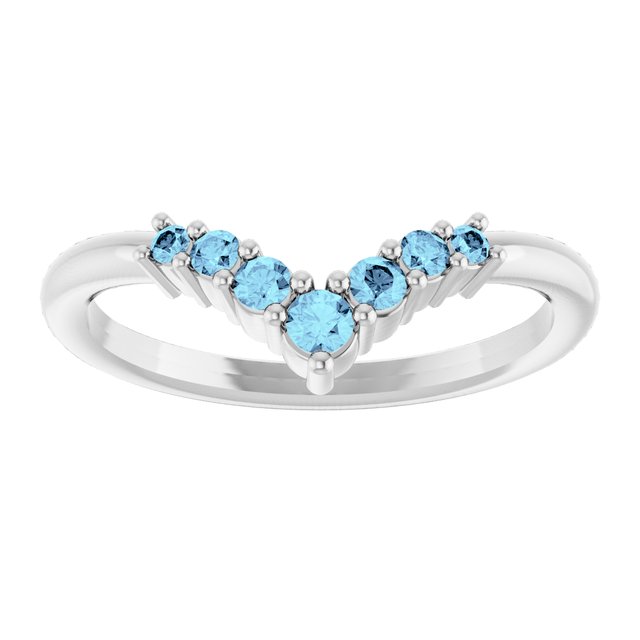 14K White Or Rose Gold Or Sterling Silver Round 2.25 Mm Polished Natural Diamond Graduated V Ring