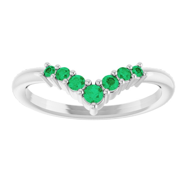 14K White Or Rose Gold Or Sterling Silver Round 2.25 Mm Polished Natural Diamond Graduated V Ring