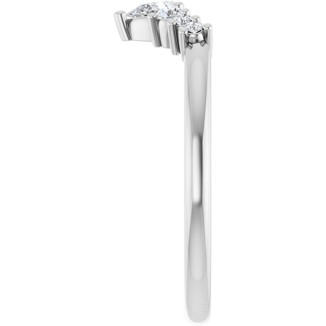 14K Yellow Or White Or Rose Gold Or Platinum Pear Polished Natural Diamond Contour Band