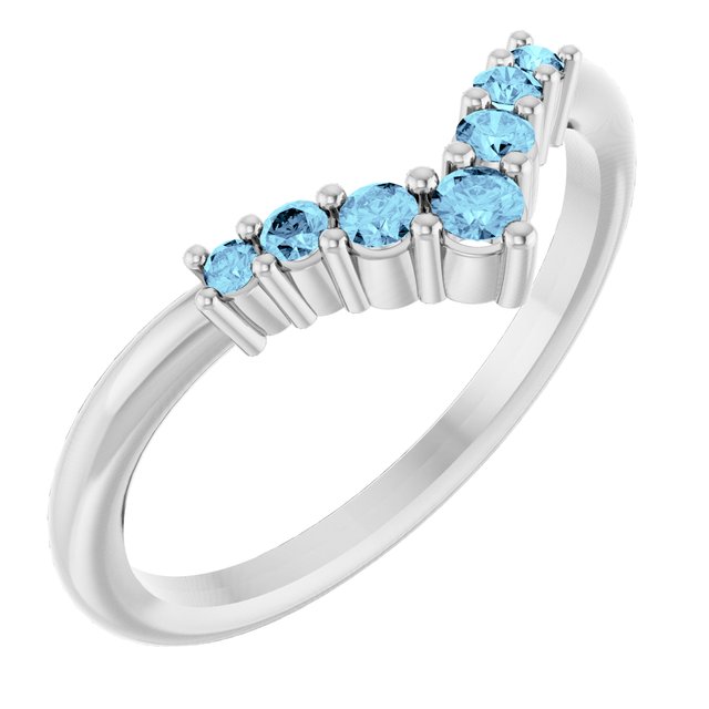 14K White Or Rose Gold Or Sterling Silver Round 2.25 Mm Polished Natural Diamond Graduated V Ring