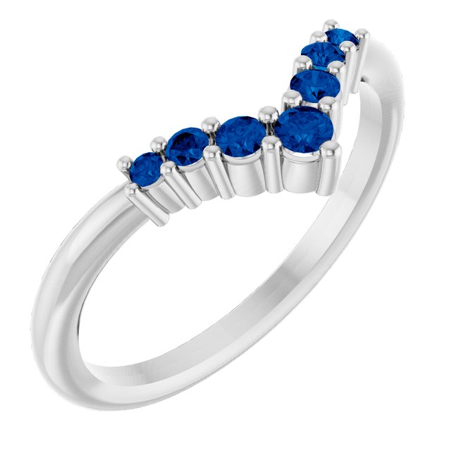 14K White Or Rose Gold Or Sterling Silver Round 2.25 Mm Polished Natural Diamond Graduated V Ring