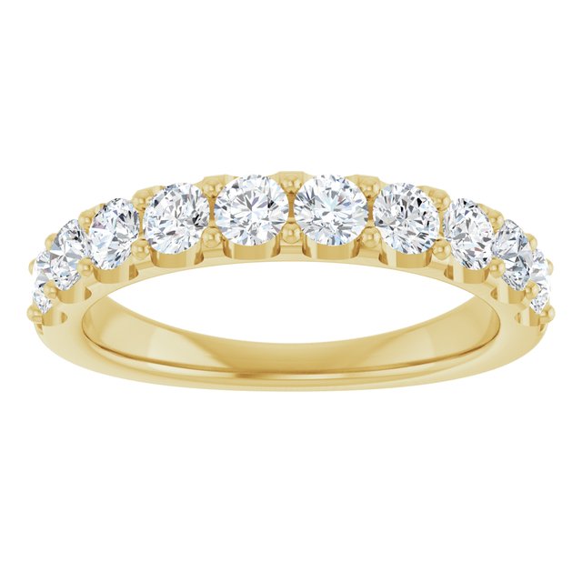 14K Yellow Or White Gold Or Platinum Round Polished Natural Diamond Anniversary Band