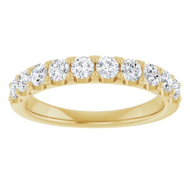 14K Yellow Or White Gold Or Platinum Round 2.8 Mm Polished 3/4 Ctw Lab-Grown Diamond Anniversary Band
