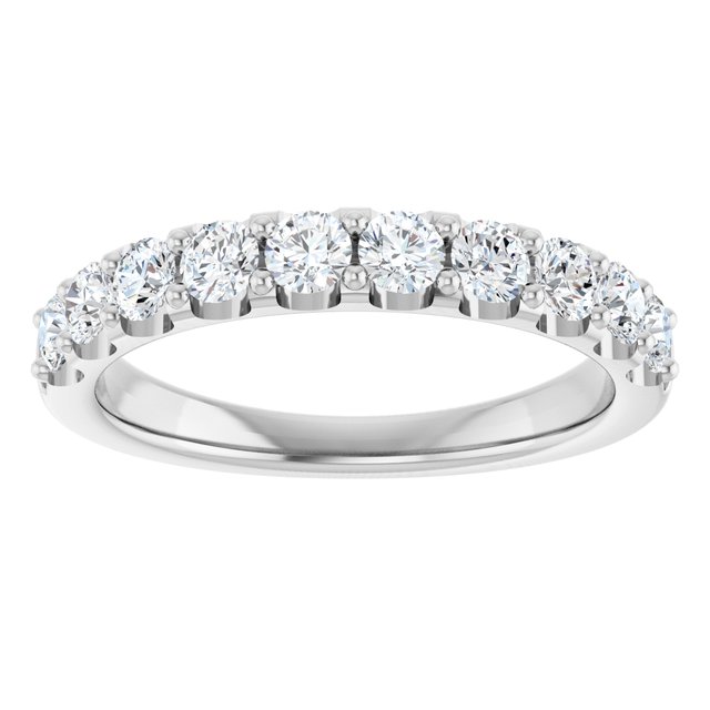 14K Yellow Or White Gold Or Platinum Round Polished Natural Diamond Anniversary Band