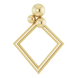14K Yellow Gold 16.1 X 11.8 Mm Polished Geometric Pendant