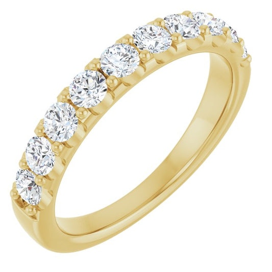 14K Yellow Or White Gold Or Platinum Round 2.8 Mm Polished 3/4 Ctw Lab-Grown Diamond Anniversary Band