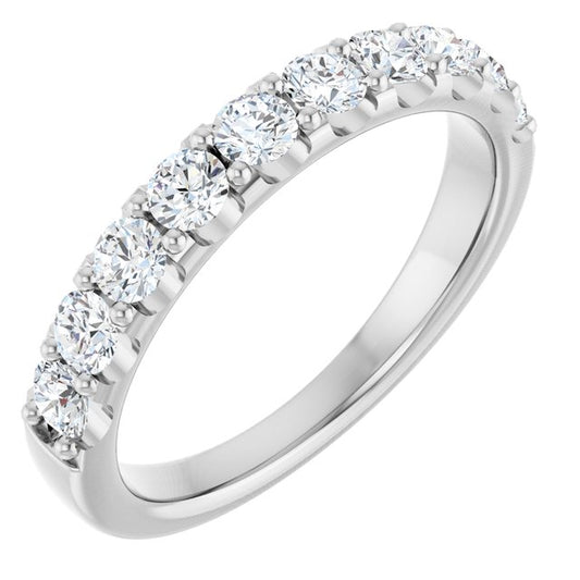 14K Yellow Or White Gold Or Platinum Round Polished Natural Diamond Anniversary Band