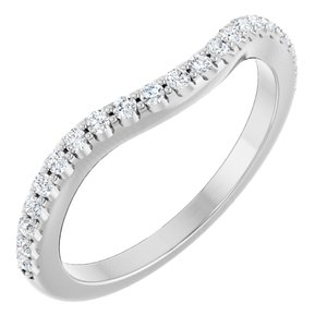 Platinum Natural Diamond Round 1.4 Mm Polished 1/5 Ctw Natural Diamond Matching Band Size 7