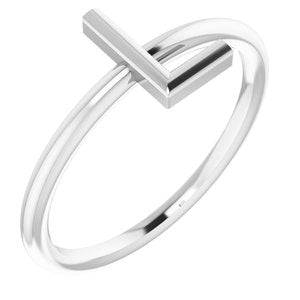 Sterling Silver Initial L Ring Size 7
