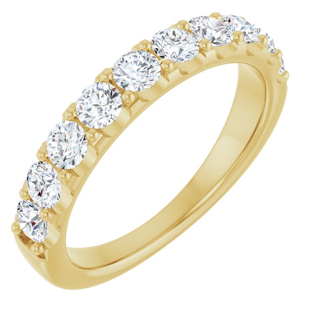 14K Yellow Or White Gold Or Platinum Round Polished Natural Diamond Anniversary Band