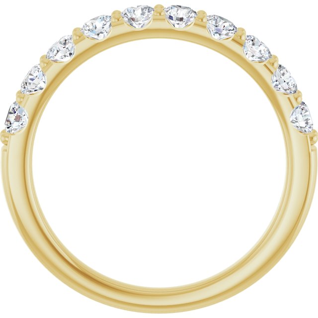 14K Yellow Or White Gold Or Platinum Round 2.8 Mm Polished 3/4 Ctw Lab-Grown Diamond Anniversary Band