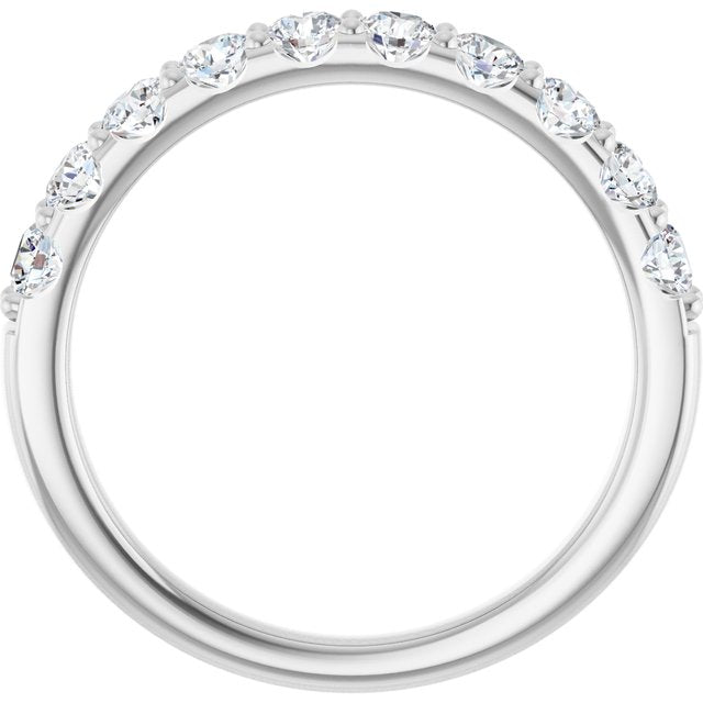 14K Yellow Or White Gold Or Platinum Round Polished Natural Diamond Anniversary Band