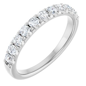 14K White Gold Round 2.4 Mm Polished 1/2 Ctw Lab-Grown Diamond Anniversary Band Size 7