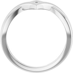 14K White Gold Polished Geometric Negative Space Ring Size 7
