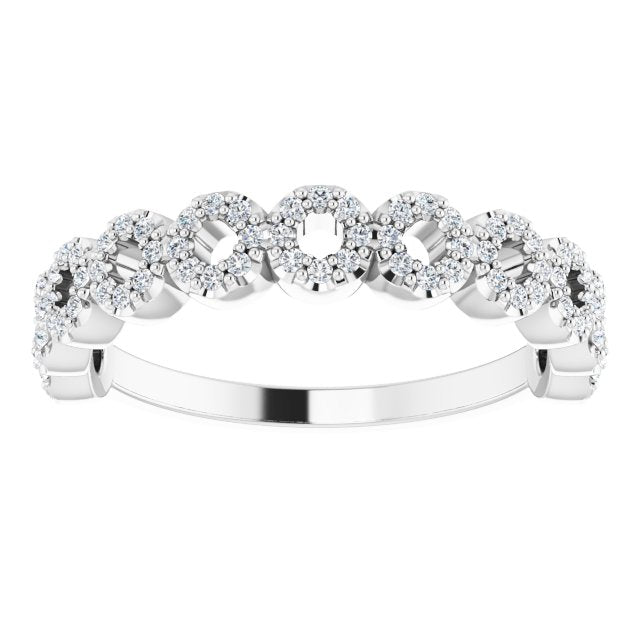 14K White Or Yellow Gold Round .9 Mm Polished 1/4 Ctw Natural Diamond Circle Ring, Size 7
