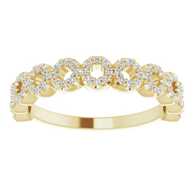 14K White Or Yellow Gold Round .9 Mm Polished 1/4 Ctw Natural Diamond Circle Ring, Size 7