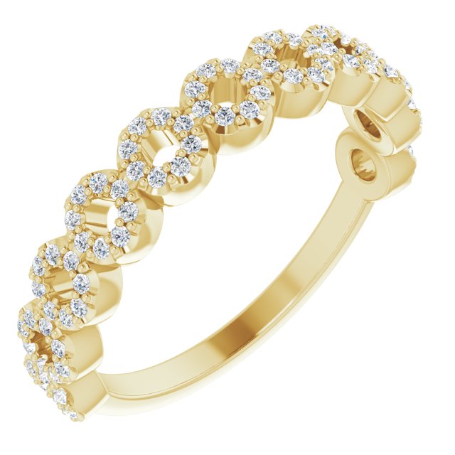 14K White Or Yellow Gold Round .9 Mm Polished 1/4 Ctw Natural Diamond Circle Ring, Size 7