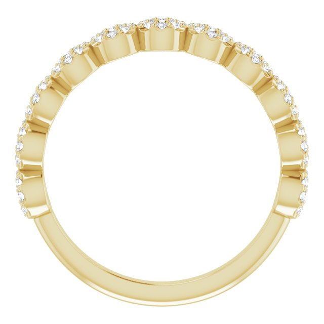 14K White Or Yellow Gold Round .9 Mm Polished 1/4 Ctw Natural Diamond Circle Ring, Size 7
