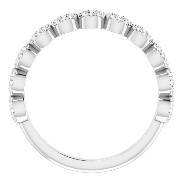 14K White Or Yellow Gold Round .9 Mm Polished 1/4 Ctw Natural Diamond Circle Ring, Size 7
