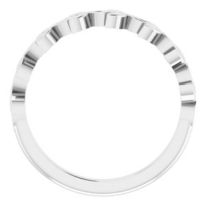 14K White Gold Polished Stackable Floral Ring Size 7