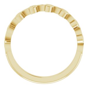 14K Yellow Gold Polished Stackable Floral Ring Size 7