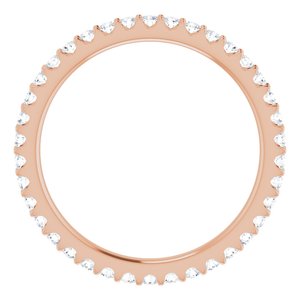 14K Rose Gold Round 1.3 Mm G-H Si2-Si3 1/3 Ctw Natural Diamond Eternity Band Size 4