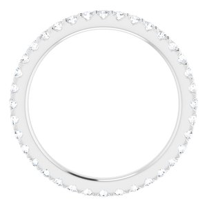 14K White Gold Round 1.7 Mm G-H Si2-Si3 3/4 Ctw Natural Diamond Eternity Band Size 8