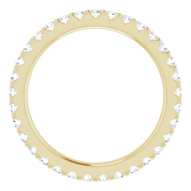 14K Yellow Gold Round 1.7 Mm Si2-Si3, G-H Polished 5/8 Ctw Natural Diamond Eternity Band