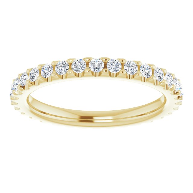 14K Yellow Gold Round 1.7 Mm Si2-Si3, G-H Polished 5/8 Ctw Natural Diamond Eternity Band