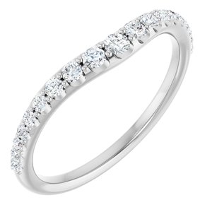 14K White Gold Round 2.7 Mm Polished 1/2 Ctw Lab-Grown Diamond Graduated Contour Band Size 7