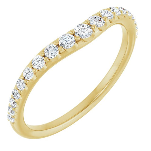 14K Yellow Or White Gold Or Platinum Round Polished Lab-Grown Diamond Graduated Contour Band