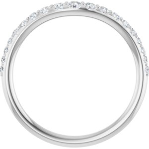 14K White Gold Round 2.7 Mm Polished 1/2 Ctw Lab-Grown Diamond Graduated Contour Band Size 7