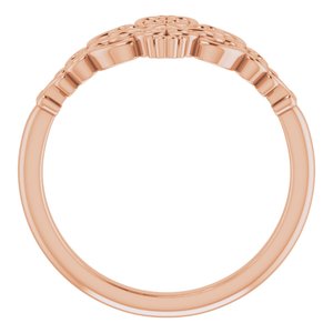 14K Rose Gold Polished Vintage-Inspired Ring Size 7