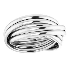 14K White Gold 6-Band Rolling Ring Size 6