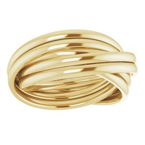 14K Yellow Gold 6-Band Rolling Ring Size 6