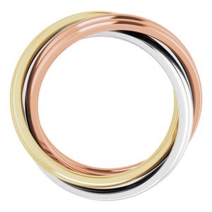 14K White/Yellow/Rose Gold 6-Band Rolling Ring Size 4.5